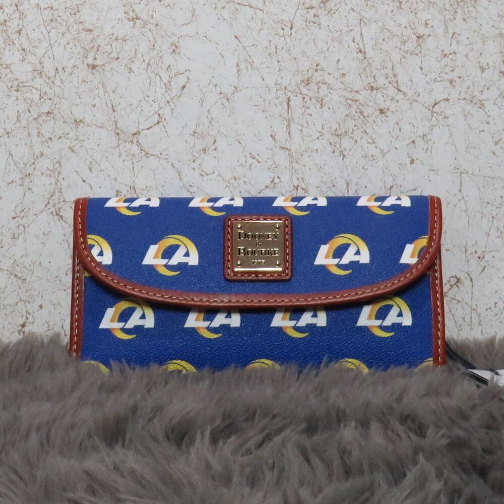 Dooney & Bourke NFL Los Angeles Rams Continental Clutch Wallet (Blue)